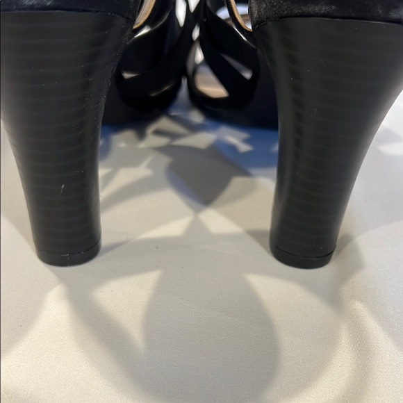 Life Stride Charlotte Black‎ Strappy 3" Bloack Heel Sandals Open Toe Size 7.5 - Picture 4 of 7